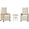 Ensemble de bistro 3 pcs avec coussins beige résine tressée 556643556643