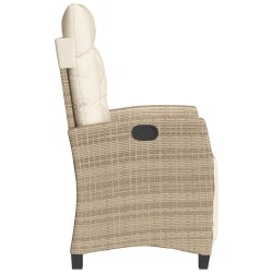 Ensemble de bistro 3 pcs avec coussins beige résine tressée 556643556643