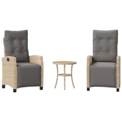 Ensemble de bistro 3 pcs coussins mélange beige résine tressée 556645556645