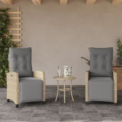 Ensemble de bistro 3 pcs coussins mélange beige résine tressée 556645556645