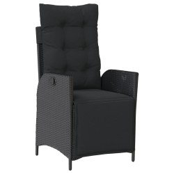 Ensemble de bistro 3 pcs avec coussins noir résine tressée 556648556648