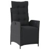 Ensemble de bistro 3 pcs avec coussins noir résine tressée 556648556648