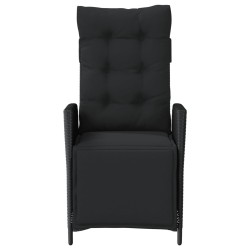 Ensemble de bistro 3 pcs avec coussins noir résine tressée 556648556648