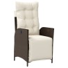 Ensemble de bistro 3 pcs avec coussins marron résine tressée 556651556651