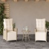 Ensemble de bistro 3 pcs avec coussins beige résine tressée 556652556652