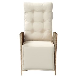 Ensemble de bistro 3 pcs avec coussins beige résine tressée 556652556652