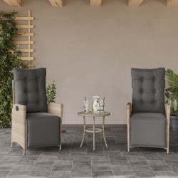 Chaises inclinables de jardin lot de 2 avec repose-pied rotin 556654556654