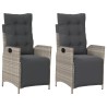 Chaises inclinables de jardin lot de 2 avec repose-pied rotin 556654556654