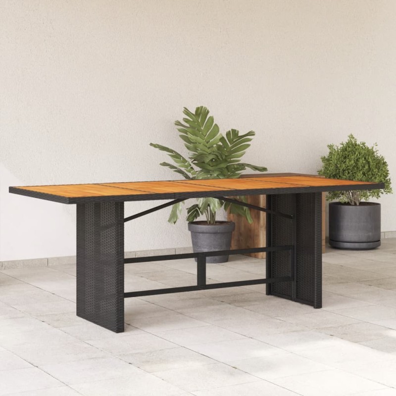 Table de jardin avec dessus en bois d'acacia noir 190x80x74 cm 556655556655
