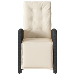 Chaises inclinables de jardin lot de 2 repose-pied noir rotin 556658556658