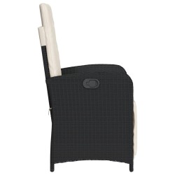 Chaises inclinables de jardin lot de 2 repose-pied noir rotin 556658556658
