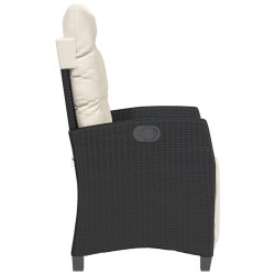 Ensemble de bistro 3 pcs avec coussins noir résine tressée 556662556662