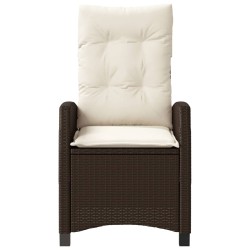 Ensemble de bistro 3 pcs avec coussins marron résine tressée 556665556665