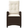 Ensemble de bistro 3 pcs avec coussins marron résine tressée 556665556665
