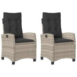Chaises inclinables jardin lot de 2 et coussins résine tressée 556667556667