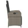 Chaise inclinable de jardin et repose-pied gris résine tressée 556670556670