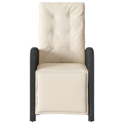Ensemble de bistro 3 pcs avec coussins noir résine tressée 556672556672