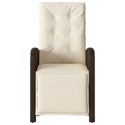 Ensemble de bistro 3 pcs avec coussins marron résine tressée 556674556674