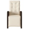Ensemble de bistro 3 pcs avec coussins marron résine tressée 556674556674