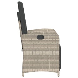 Chaises inclinables de jardin lot de 2 avec repose-pied rotin 556675556675