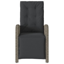 Ensemble de bistro 3 pcs avec coussins gris résine tressée 556676556676