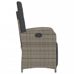 Ensemble de bistro 3 pcs avec coussins gris résine tressée 556676556676