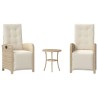Ensemble de bistro 3 pcs avec coussins beige résine tressée 556679556679