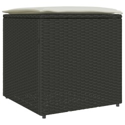Boîte à coussins avec stockage Noir 50 x 50 x 50 cm polyrotin 556683556683