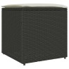 Boîte à coussins avec stockage Noir 50 x 50 x 50 cm polyrotin 556683556683