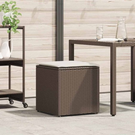 Boîte à coussins avec stockage Marron 50 x 50 x 50 cm polyrotin 556684556684