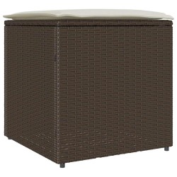 Boîte à coussins avec stockage Marron 50 x 50 x 50 cm polyrotin 556684556684