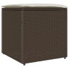 Boîte à coussins avec stockage Marron 50 x 50 x 50 cm polyrotin 556684556684