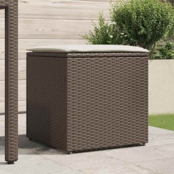 Boîte à coussins avec stockage Marron 50 x 50 x 50 cm polyrotin 556684556684