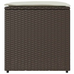 Boîte à coussins avec stockage Marron 50 x 50 x 50 cm polyrotin 556684556684