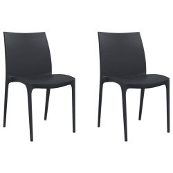 Chaises de jardin lot de 2 anthracite 50x46x80 cm polypropylène 556687556687