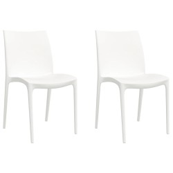Chaises de jardin lot de 2 blanc 50x46x80 cm polypropylène 556688556688
