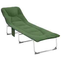 Chaise longue pliable vert foncé tissu 556712556712