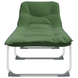 Chaise longue pliable vert foncé tissu 556712556712