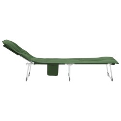 Chaise longue pliable vert foncé tissu 556712556712