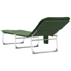 Chaise longue pliable vert foncé tissu 556712556712