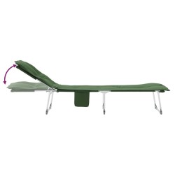 Chaise longue pliable vert foncé tissu 556712556712