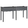 Jardinière avec doublure gris 161x45x76 cm bois massif de sapin 556715556715