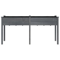 Jardinière avec doublure gris 161x45x76 cm bois massif de sapin 556715556715