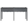 Jardinière avec doublure gris 161x45x76 cm bois massif de sapin 556715556715
