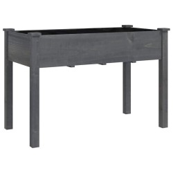 Jardinière avec doublure gris 118x59x76 cm bois massif de sapin 556720556720