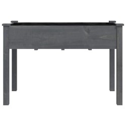 Jardinière avec doublure gris 118x59x76 cm bois massif de sapin 556720556720