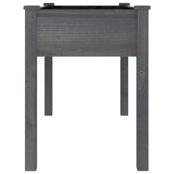Jardinière avec doublure gris 118x59x76 cm bois massif de sapin 556720556720