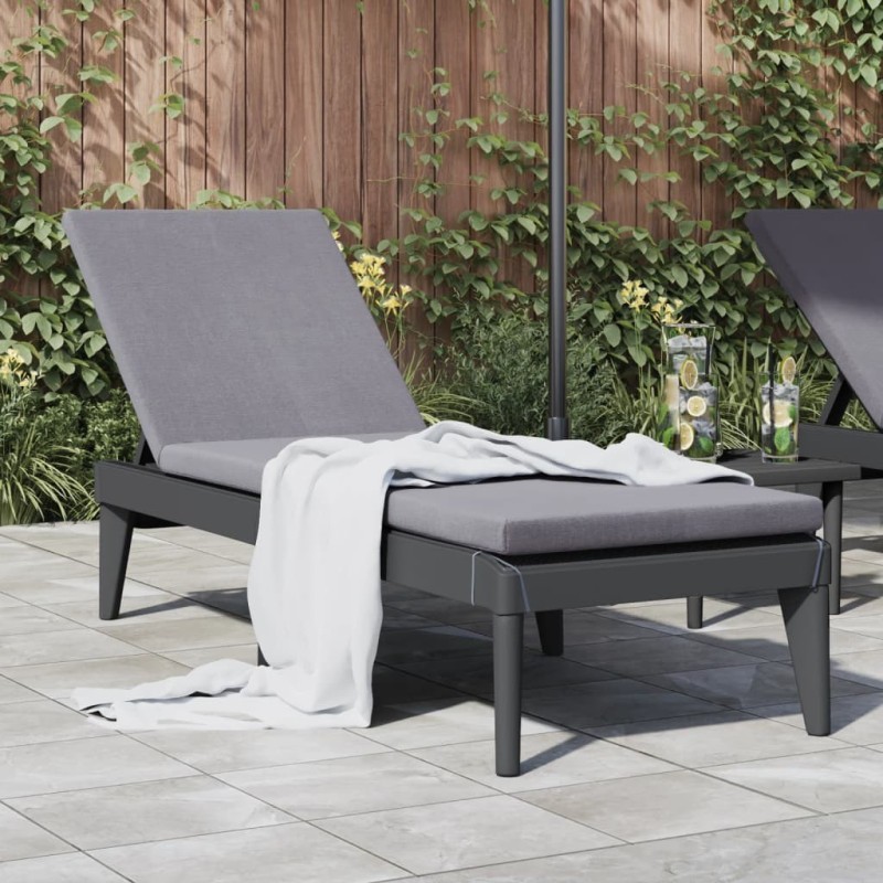 Chaise longue anthracite 186x60x29 cm PP 556723556723