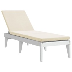 Chaise longue avec coussin blanc 186x60x29 cm PP 556724556724