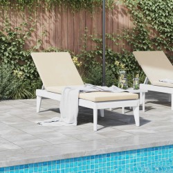 Chaise longue avec coussin blanc 186x60x29 cm PP 556724556724